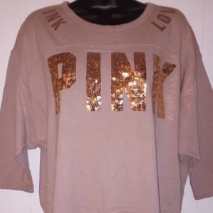 PINK Half Sleeve Bling Shirt